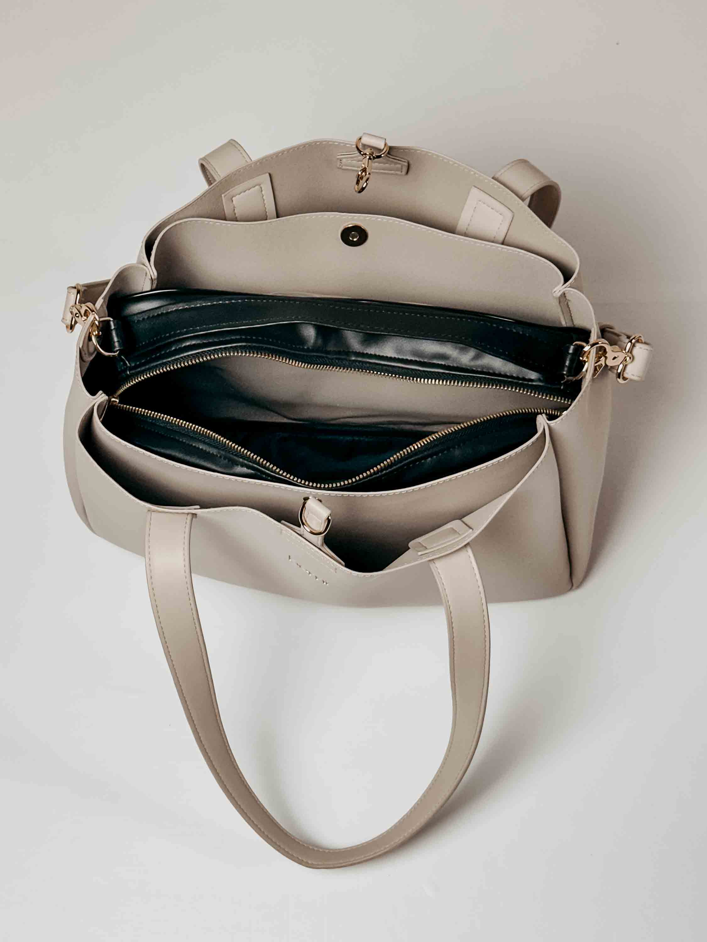 Kit Los Angeles Grande Cinza - Bolsa e Necessaire Preta